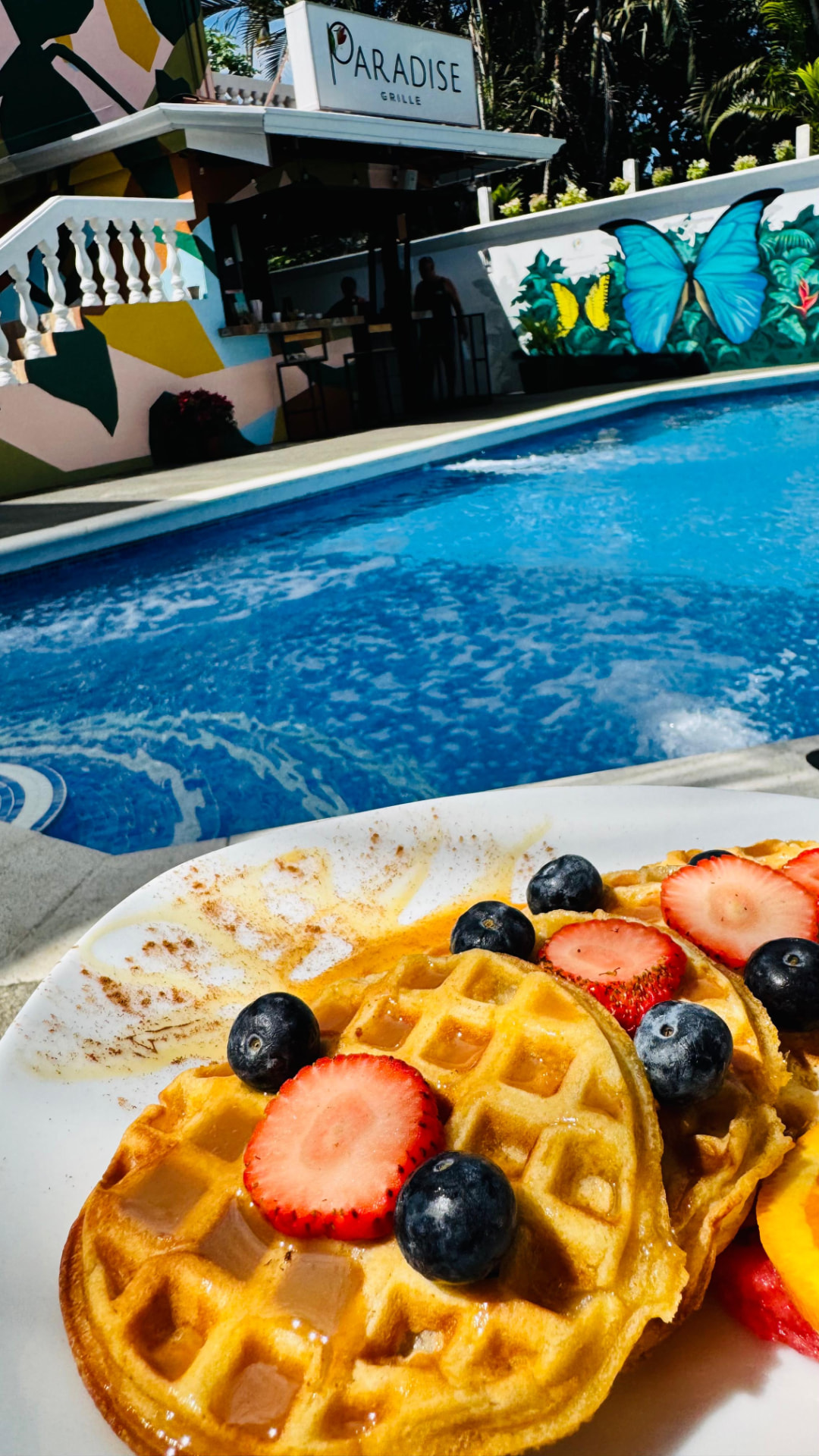 Waffles by the pool